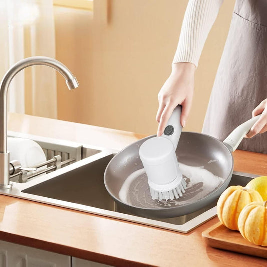 5 in 1 Handheld Kitchen and Bathroom Cleaning Brush Scrubber with Charging Cord