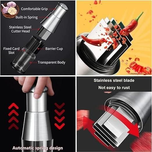 Stainless Steel Hand - Food Chopper - Garlic Press
