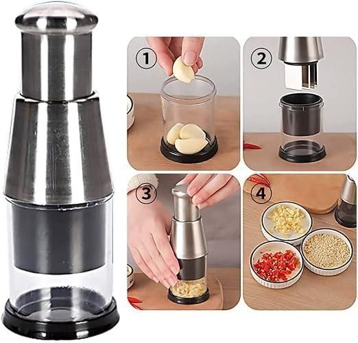 Stainless Steel Hand - Food Chopper - Garlic Press