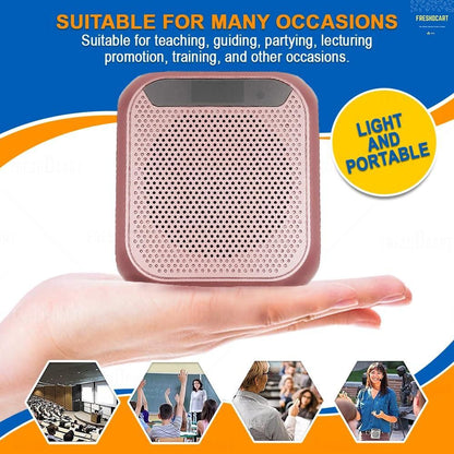 Portable Voice Amplifier Rechargeable Via USB With Wired Microphone Headset