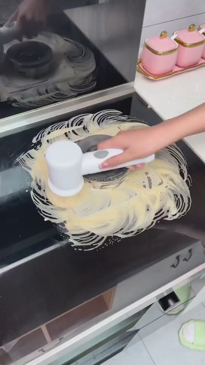 5 in 1 Handheld Kitchen and Bathroom Cleaning Brush Scrubber with Charging Cord