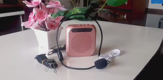 Portable Voice Amplifier Rechargeable Via USB With Wired Microphone Headset